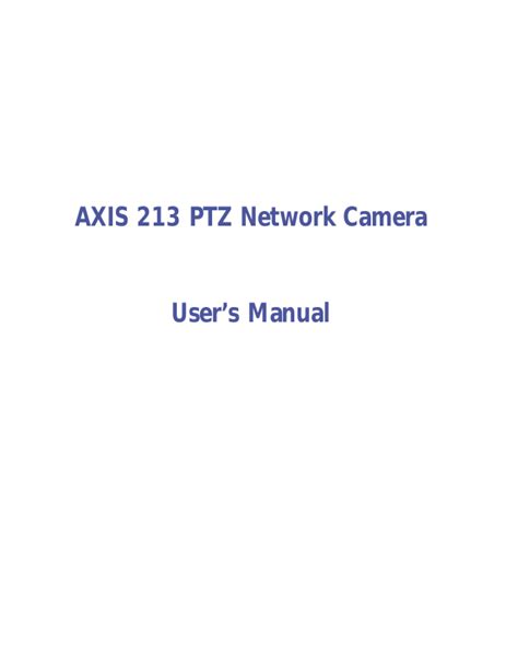 axis 213 ptz manual pdf manual